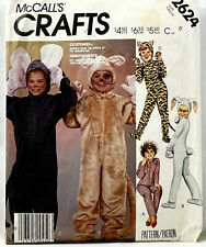 1986 McCalls Sewing Pattern 2624 Boys Girls Animal Halloween Costumes Sz 6 12594 picture