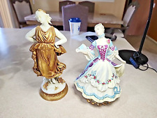 Pair Of Vintage Porcelain Ceremic Figures Volkstedt And Goldcrest picture