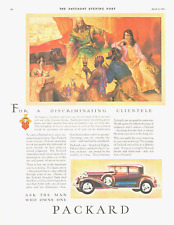 1931 PACKARD EIGHT motorcar art PRINT AD royalty nobles flowers auto car antique picture