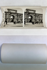 Florence, Place & Statue Victor-Emmanuel, Vintage Silver Print, ca.1910, Stereo picture