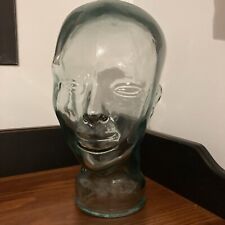Vintage Green Clear Glass Mannequin Head Hat Display Spain picture