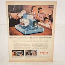 Vintage 1956 Argus Automatic Color Slide Projector Magazine Print Advertisement picture