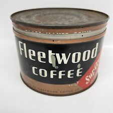 Vtg Fleetwood Coffee Can Tin Chattanooga Tennessee Brown Black Red 1 Lb READ picture