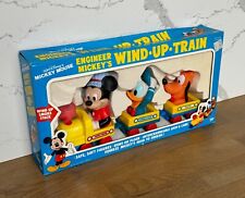 NIB Vintage Illco Toys Disney Engineer Mickey Mouse Wind-up Train Playset picture