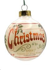 Vintage Hallmark 1987 Currier & Ives Glass Ornament~Christmas~ Trimming picture