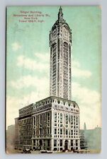 New York City NY, Singer Building, Antique Vintage Souvenir Postcard picture
