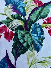 1930's Art Deco Island Design Samoa Hollywood Regency Barkcloth Vintage Fabric picture