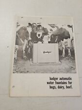 Vintage Badger Automatic Water Fountains for Hogs & Cows Brochure. Farming  picture
