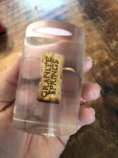 Vintage Granite Springs Plexi Glass Wine Bottle Cork Paperweight picture