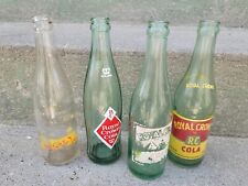 Lot of 4 Vintage 1963 Royal Crown RC Cola Green Glass Diamond Logo Soda Bottle picture