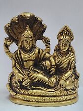 Brass 4.5 inche Lord Laxmi vishnu/Narayan  Statue Hindu God Usa Seller Fast Ship picture