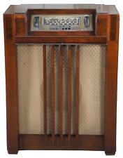 Antique Art Deco Pre War Philco 1939 Console Tube Radio Walnut Case 39-40 picture