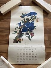 Vtg  1947 Calendar J J Audubon R. Havell Blue Jay, Turtle Dove, Canadian Goose picture