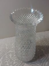 Vtg Finest CUT GLASS Crystal VASE Clear w  Signature 12