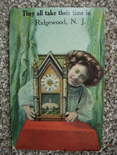 RIDGEWOOD NJ-THEY ALL TAKE THEIR TIME-COMIC-SHELF CLOCK-PRETTY LADY-BERGEN CO picture