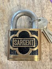 Vintage Old SARGENT Padlock Ornate 2 Keys Lock picture
