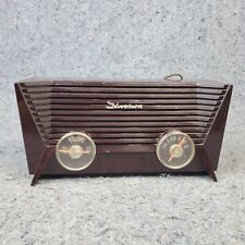 Silvertone Tube Radio 9002 AM Vintage 1950s MCM Brown Plastic Sears NOT Working picture
