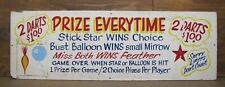 DARTS BALLOONS Old 2 Sided Wooden Boardwalk Carnival Amusement Park Game Sign picture