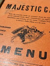 MENU BLYTHE, VINTAGE 1940's MAJESTIC CAFE SOUVENIR RESTAURANT DINNER CALIFORNIA picture