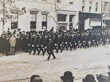 1910s RPPC - POLICEMEN'S PARADE antique real photograph postcard COPS MARCHING picture
