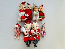 8 Vintage Knee Hugger Pixie Elves Christmas Tree Ornaments Japan picture