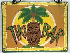 Tiki Bar Hanging Metal Sign Barware Totem Tree Party Luau Moon Sun Retro VTG picture