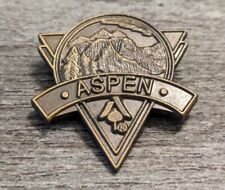 Aspen Mountain Ski Resort Colorado Travel/Souvenir Vintage Brass Lapel Pin picture