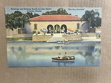 Postcard Orlando FL Florida Solarium Bathing Beach Lake Estelle Row Boat Vintage picture