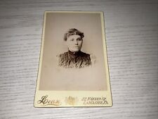 CIRCA 1890s CABINET CARD LEASE GORGEOUS YOUNG LADY IN DRESS LANCASTER PA ANTIQUE picture