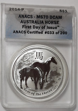 2014-P ANACS - MS70 DCAM Australia Horse (First Day of Issue)* picture