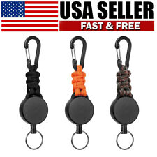 Heavy Duty Split Retractable Key Tool Reel Holder Steel Clip Chain Belt US New picture