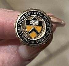 Vintage 1900s Princeton University School Enamel 8” Hat Pin Marked Solid Gold picture