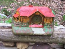ANTIQUE LUX CLOCK ~ 1930s BUNGALOW COTTAGE ~ WOOD FRAME WIND-UP ~ STILL WORKING picture