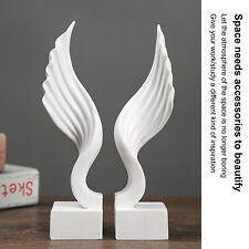Angel Wing Book Stand Resin Bookends Statue Bedroom Desk Ornament picture
