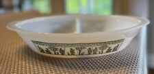 Vintage 1960s Jeanette Glasbake Divided Baking Dish Hellenic Grecian  Pattern picture