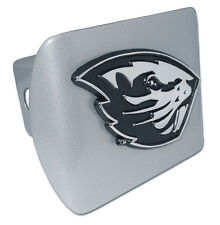 oregon state logo emblem brushed metal trailer hitch cover usa made picture