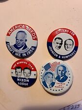 Vintage Reproduction Campaign Buttons Pin Lot Of 4 picture