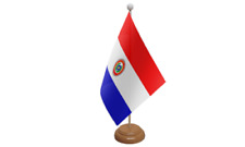 Paraguay Table Desk Flag & Wooden Base 9