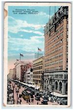c1920's Grauman's Theatre Broadway Scene Looking South Los Angeles CA Postcard picture