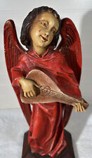 RARE VTG 1972 Multicolor Universal Statuary Angel Playing Lute #207. Signed 17
