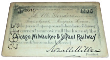 1896 MILWAUKEE ROAD MILW EMPLOYEE PASS #2615 picture