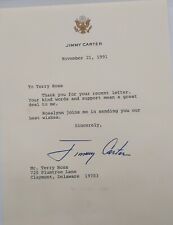 Jimmy Carter Signed 1991 Letter Thanking Supporter Autographed POTUS Rare picture