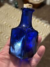 Vintage Cobalt Blue Bottle with Cork Lid 4.2” tall Nice picture
