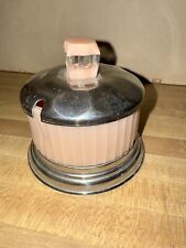 Vintage Art Deco Style Pink Glass & Chrome Jam Preserve Pot with Lucite Knob picture