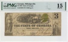 State of Georgia - Criswell-28 - $3 Obsolete Banknote PMG Graded - Paper Money - picture