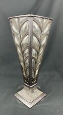Vintage BOMBAY 5.9 LBS Brass and Bubble Glass 13.75” Tall Very Cool Vase picture