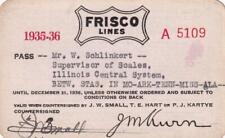 1935-36 St Louis San Francisco Railway Company employee pass - Illinois Central picture