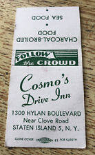 1950s-60s Cosmo’s Drive Inn Staten Island New York Matchcover Follow The Crowd picture