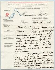 1908 Headed Letter Alexander Martin Glasgow Gunsmith, Gun & Rifle Maker Scotland picture