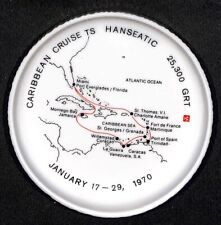 Caribbean Cruse TS Hanseatic Hamburg AL 1970 Ceramic Tip Tray w/ Route Map VGC picture